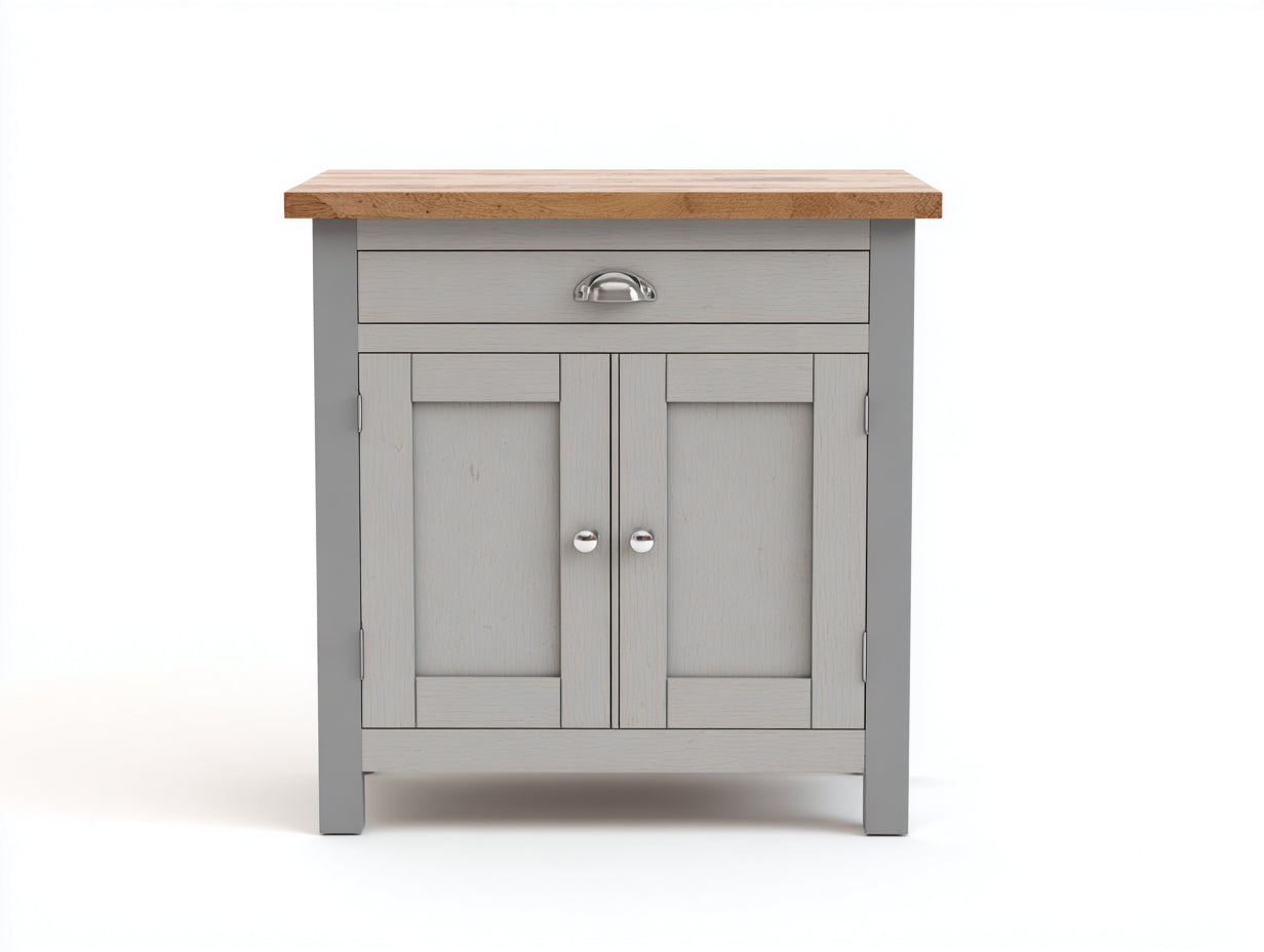 Aparadores de madera 85x40x90 cm - gris-marrón - estilo rústico con 2 puertas y 1 cajón