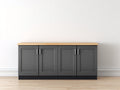 Aparadores madera 160x45x85 cm - gris-roble - diseño moderno con 4 puertas