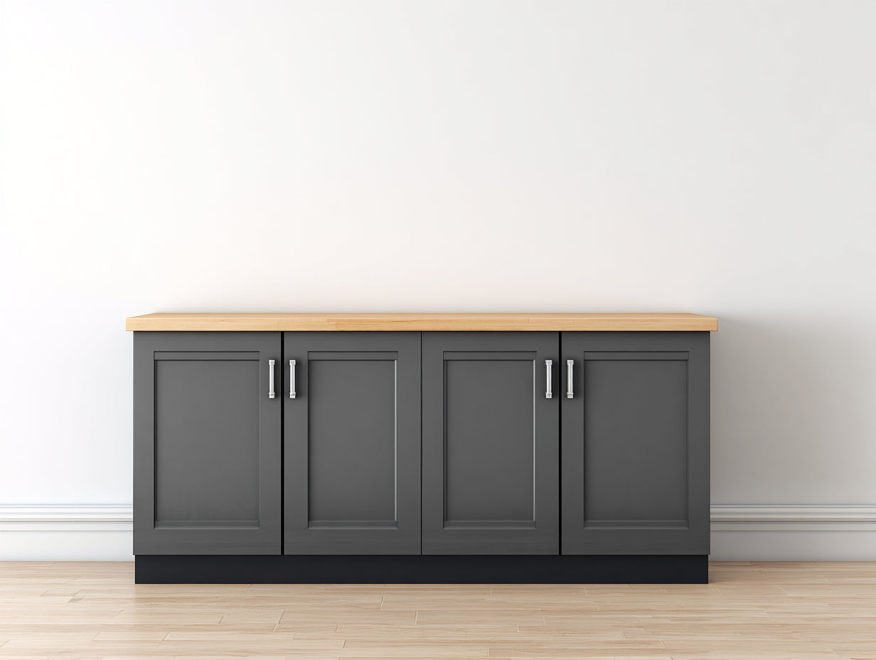 Aparadores madera 160x45x85 cm - gris-roble - diseño moderno con 4 puertas