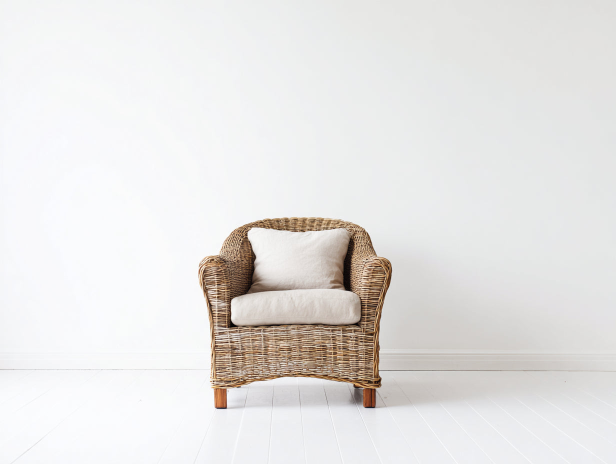 Sillones de ratán natural 82x78x82 cm - natural-beige - diseño clásico para exterior
