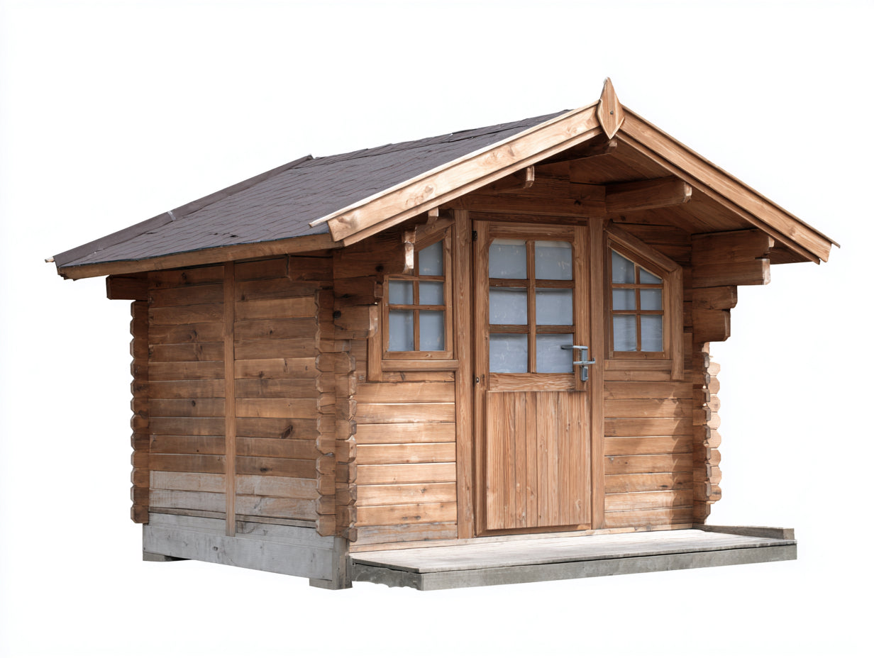 Casetas de jardín de madera 260x220x230 cm marrón - diseño rústico con ventana y puerta