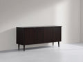 Mueble recibidor de madera 160x40x80 cm - marrón oscuro - diseño moderno con almacenaje