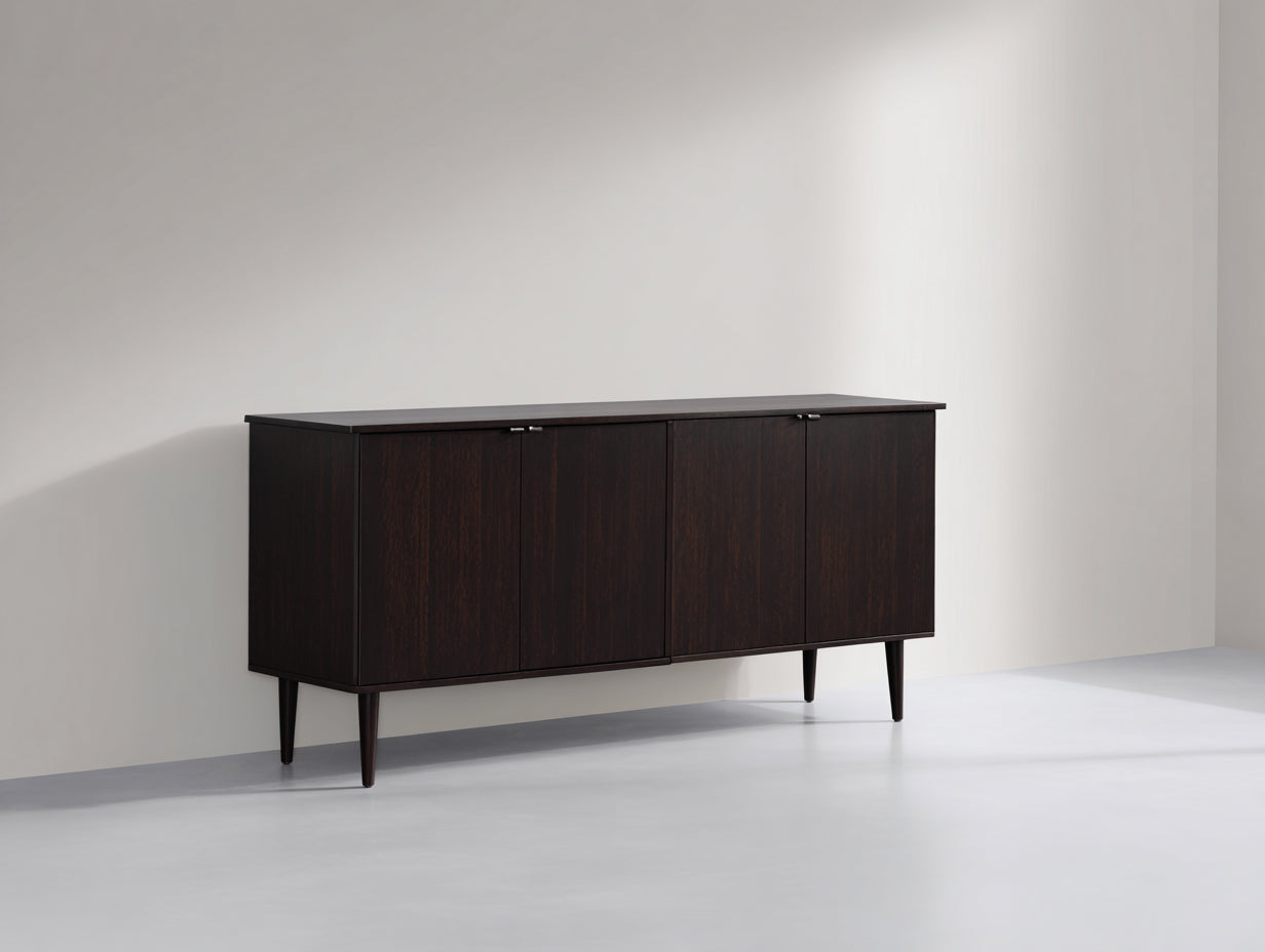 Mueble recibidor de madera 160x40x80 cm - marrón oscuro - diseño moderno con almacenaje