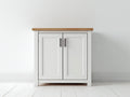 Aparadores de madera 100x40x85 cm - blanco-marrón - estilo rústico moderno con 2 puertas