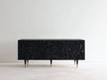 Mueble recibidor de madera 168x42x80 cm - negro - diseño moderno con relieve frontal