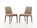 Sillas de comedor tapizadas 48x55x86 cm - beige-marrón - diseño moderno para comedor
