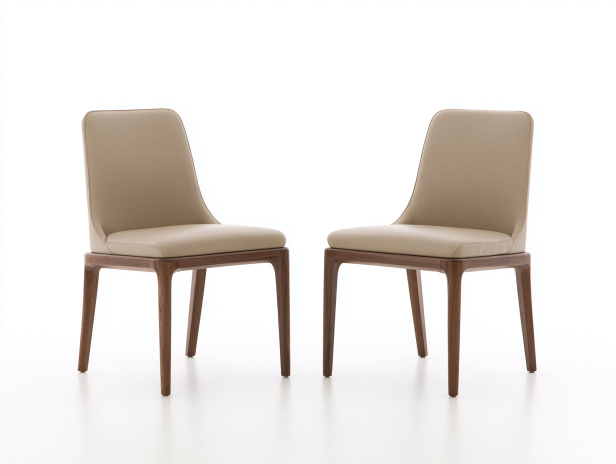 Sillas de comedor tapizadas 48x55x86 cm - beige-marrón - diseño moderno para comedor