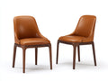 Sillas de comedor 50x58x85 cm - cuero sintético marrón y madera - diseño moderno para comedor