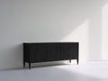 Mueble recibidor madera 170x42x78 cm - negro - diseño moderno con patas elevadas