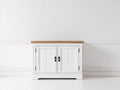 Aparadores madera 100x40x85 cm - blanco-roble - diseño clásico con 2 puertas