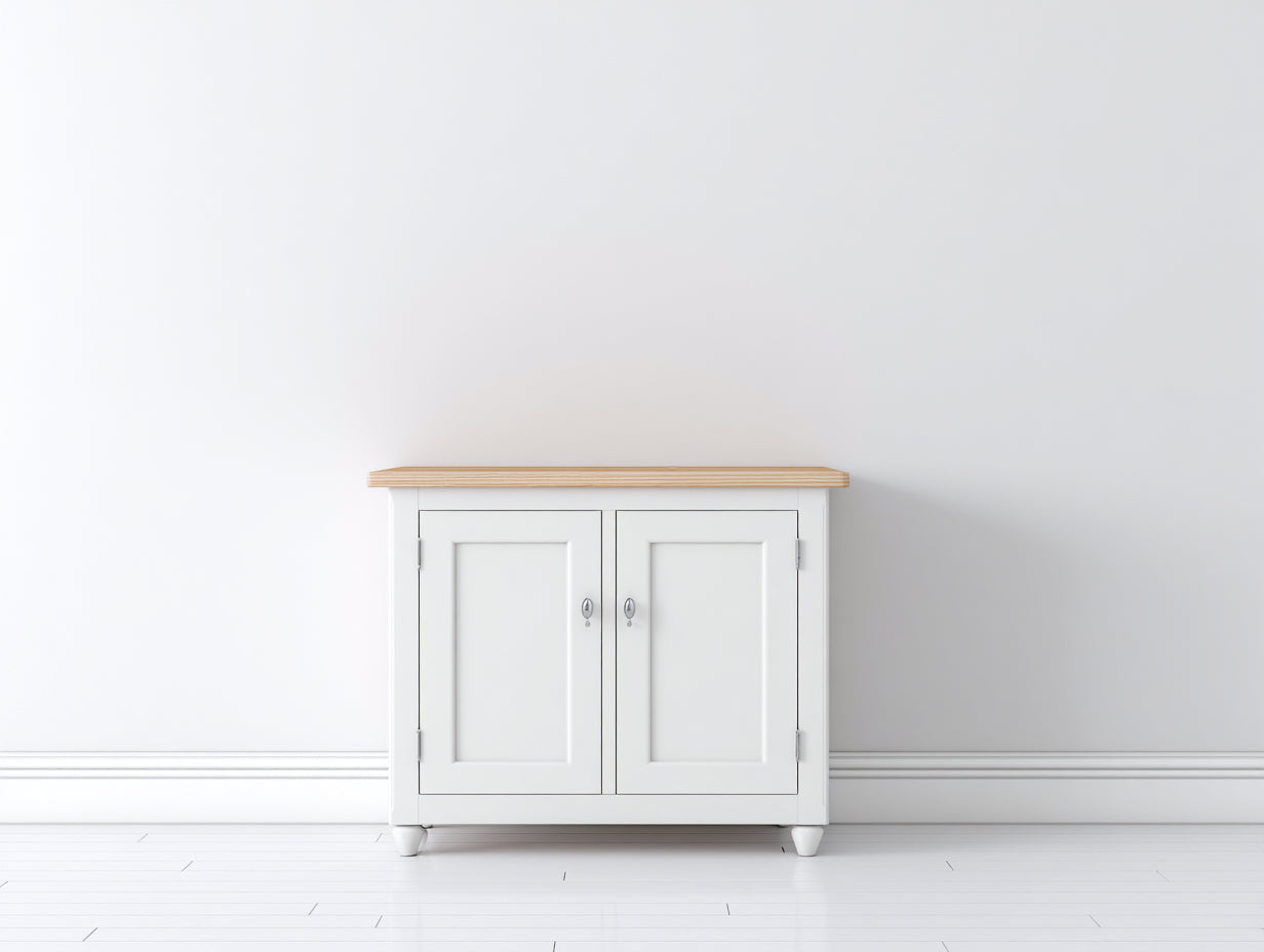 Aparadores de madera 95x40x82 cm - blanco-natural - diseño clásico para comedor