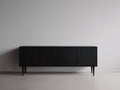 Mueble recibidor de madera 170x40x76 cm negro - diseño moderno con puertas lisas