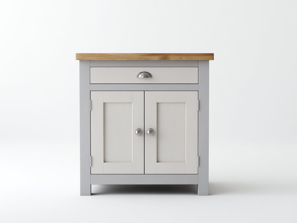 Aparadores de madera 90x42x88 cm - blanco-gris claro-natural - diseño clásico para comedor