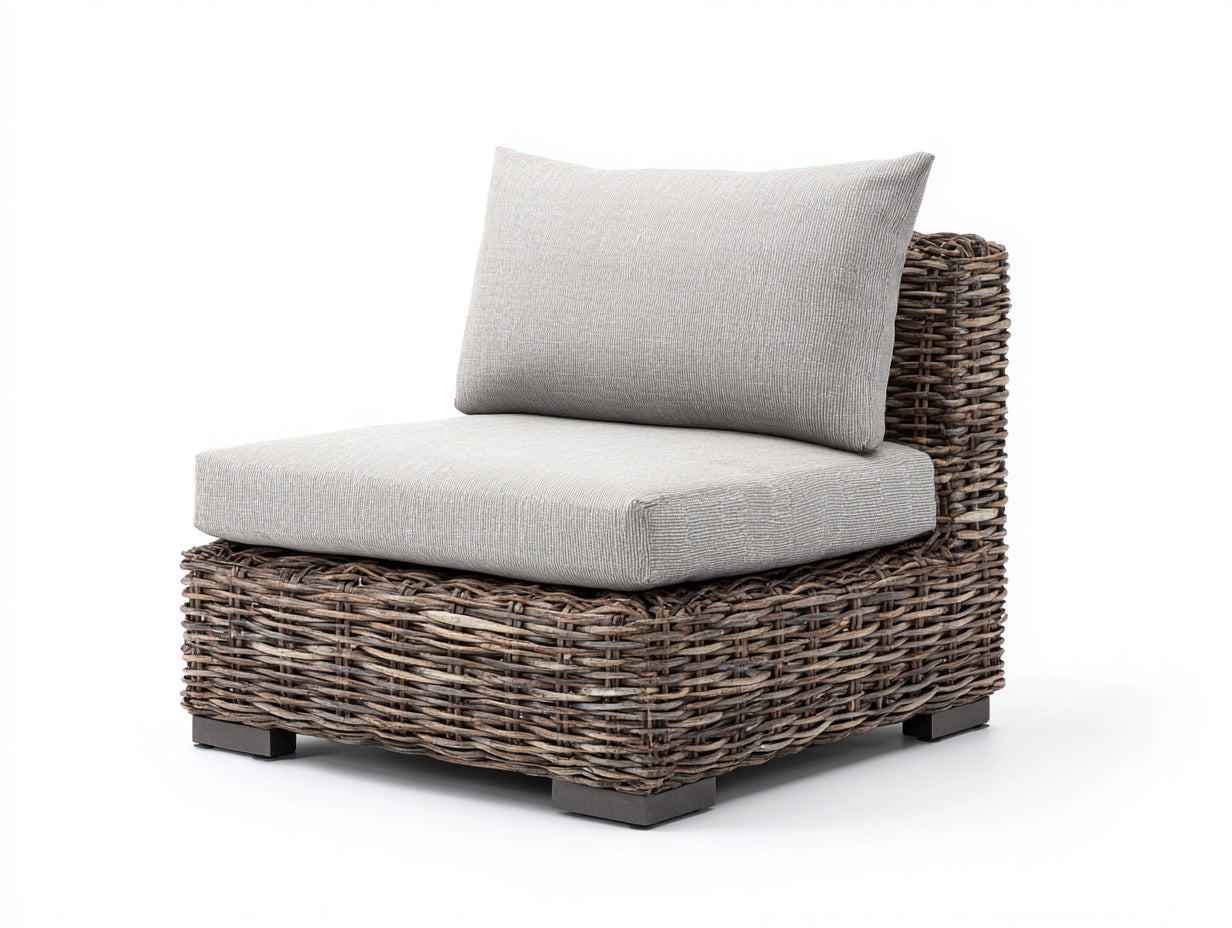Sillones de ratán 78x82x74 cm gris claro y marrón - diseño moderno para exterior