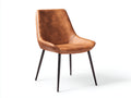 Sillas de comedor de cuero sintético 56x60x86 cm marrón camel - diseño moderno acolchado