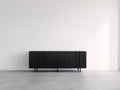 Mueble recibidor de madera 160x40x75 cm - negro - diseño moderno acanalado