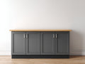 Aparadores de madera 165x45x82 cm - gris oscuro-natural - diseño moderno para comedor