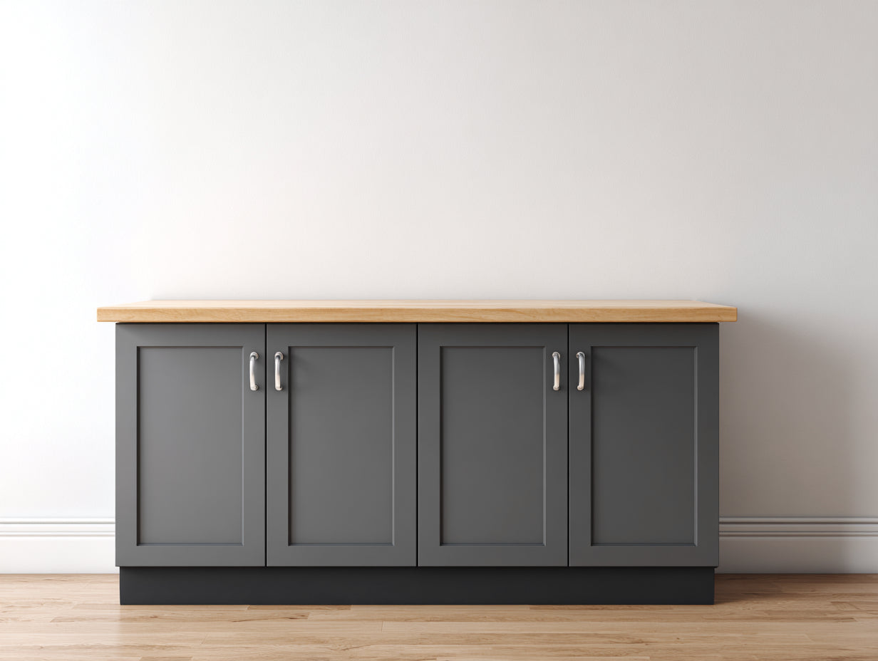 Aparadores de madera 165x45x82 cm - gris oscuro-natural - diseño moderno para comedor