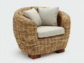 Sillones de ratán natural 86x82x78 cm - natural-beige - diseño redondeado para exterior