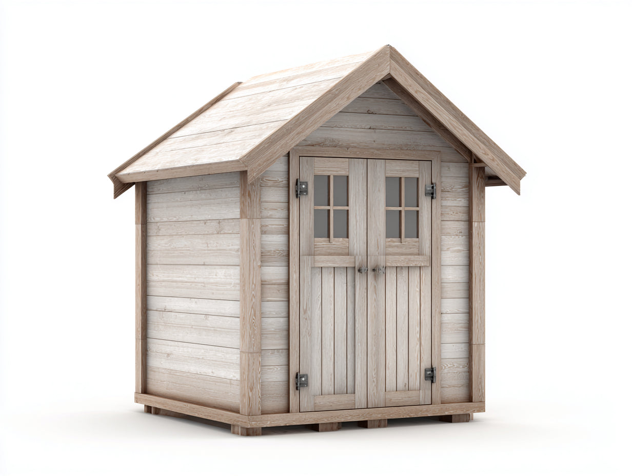 Casetas de jardín madera 180x150x220 cm - beige-roble - diseño rústico con 2 puertas