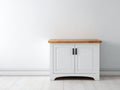 Aparadores de madera 90x40x80 cm - blanco-marrón - estilo rústico moderno con 2 puertas