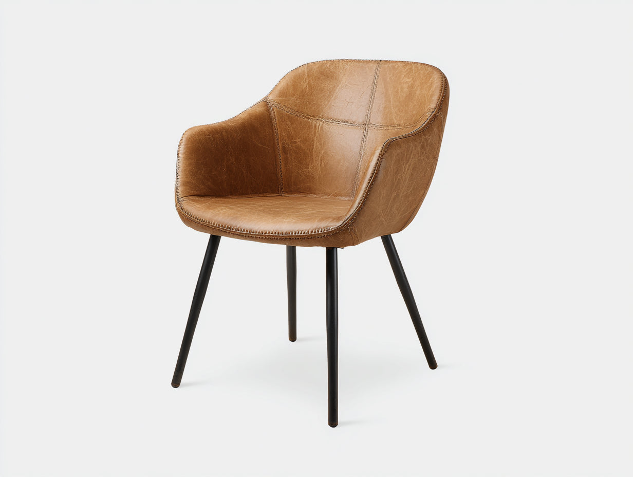 Sillas de comedor tapizadas 58x60x84 cm - marrón-negro - diseño moderno para comedor
