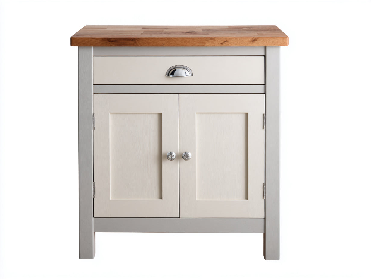 Aparadores madera 65x35x85 cm - blanco-roble - diseño clásico con 2 puertas y 1 cajón